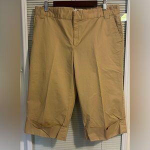 Weatherproof Garment Company Capri 14 Womens Khaki‎ Crop Straight Wide Leg 35x18